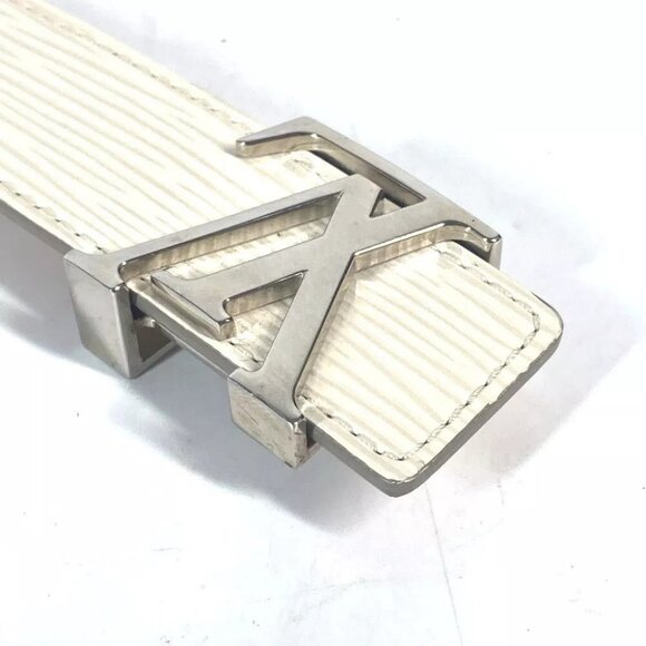 LOUIS VUITTON Epi LV buckle Accessories belt Epi Leather White/SilverHardware main image 15